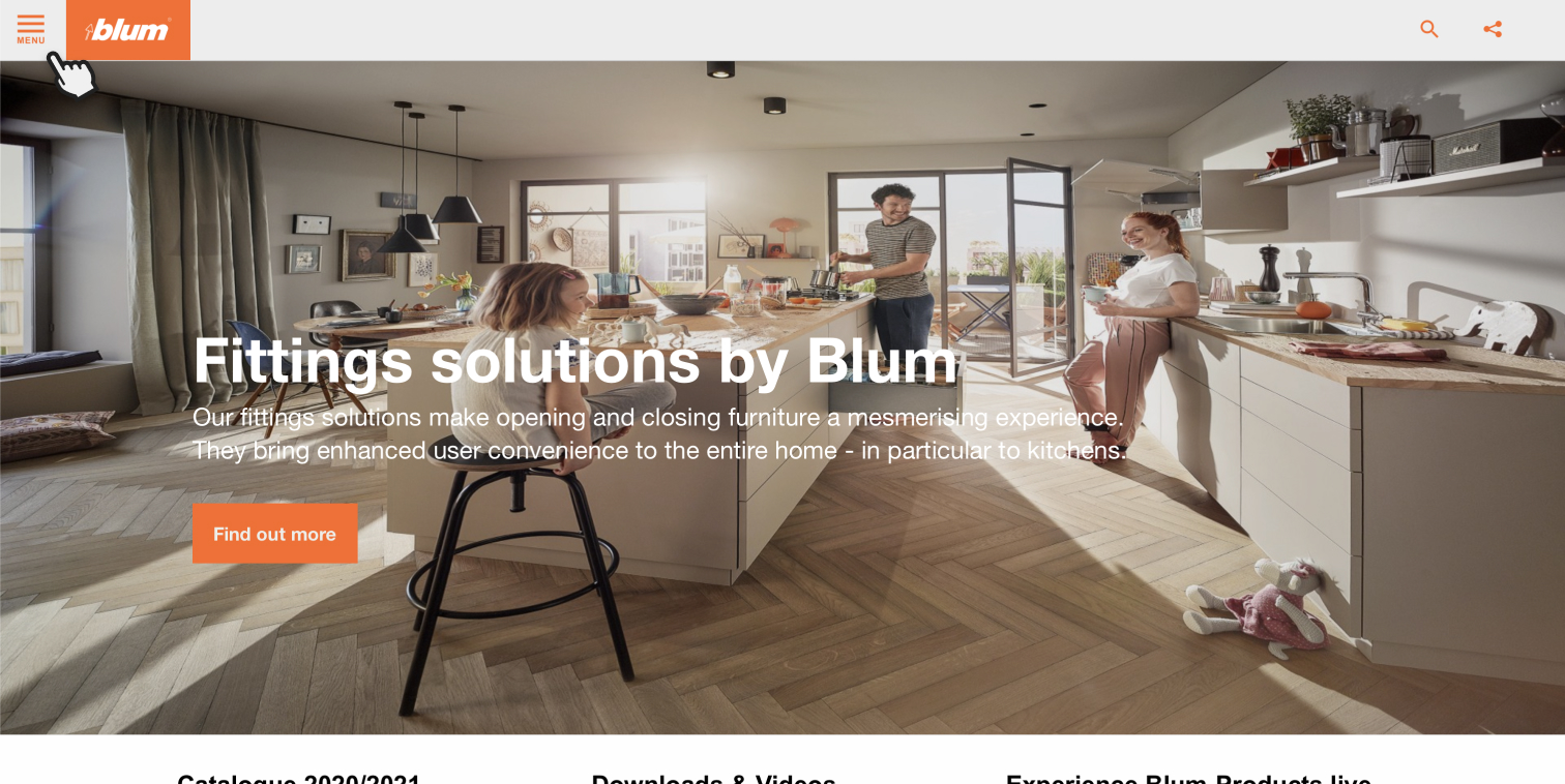 old navigtion of blum website, state closed