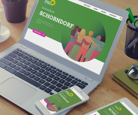 mockup of green party schorndorf website